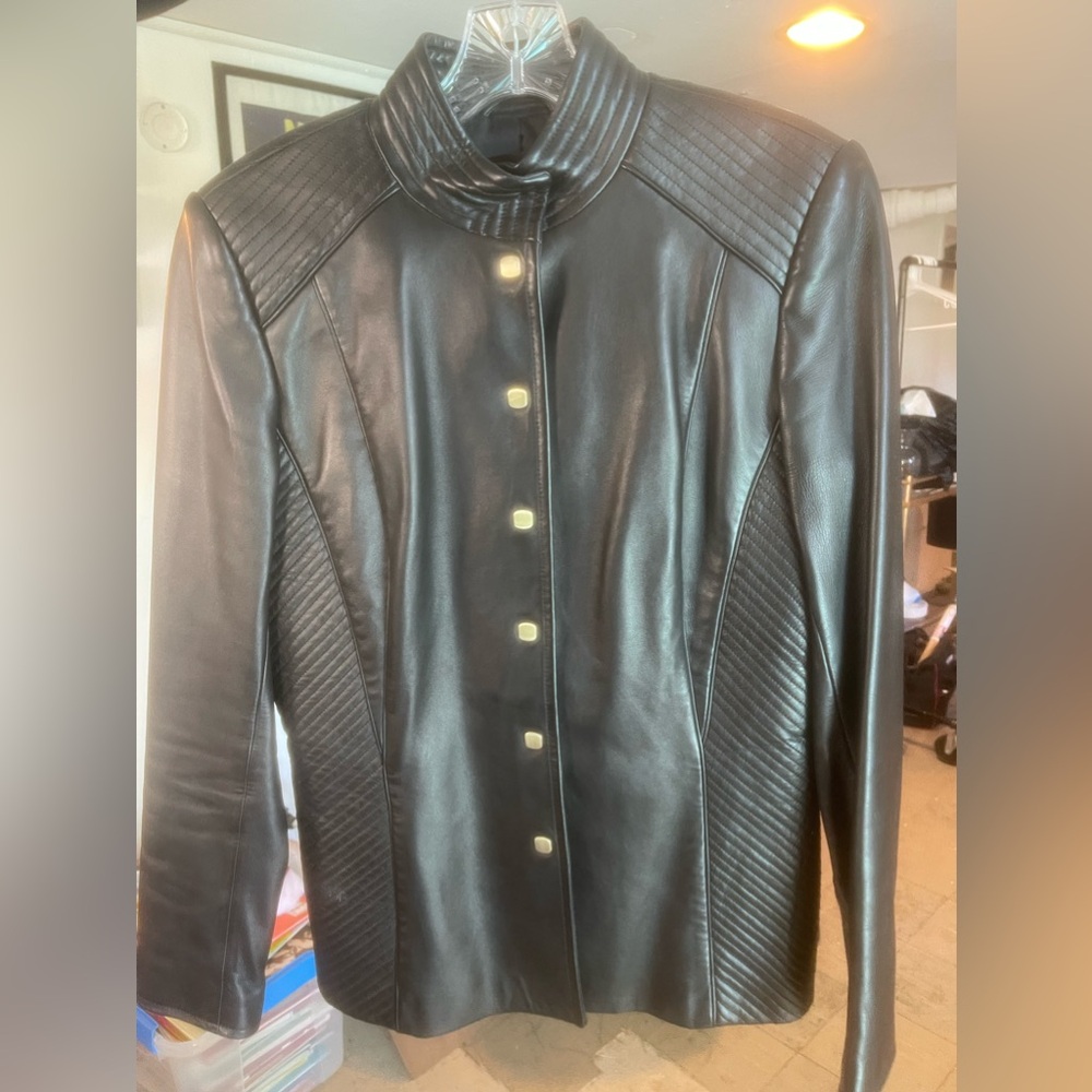 Dana Buchman Black Leather Jacket